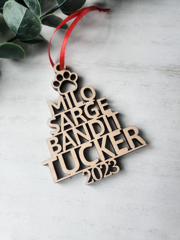Christmas Tree Pet Names Ornament