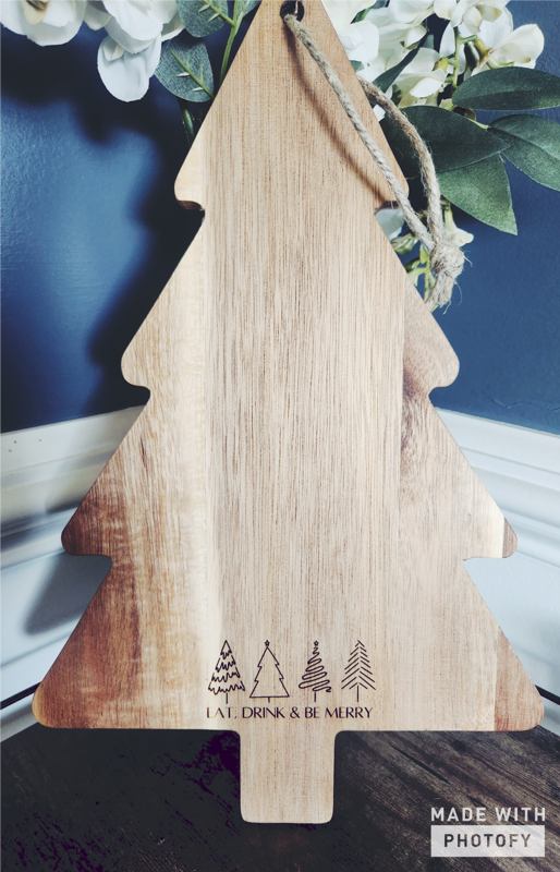 Eat Drink and Be Merry Christmas Tree Charcuterie Board