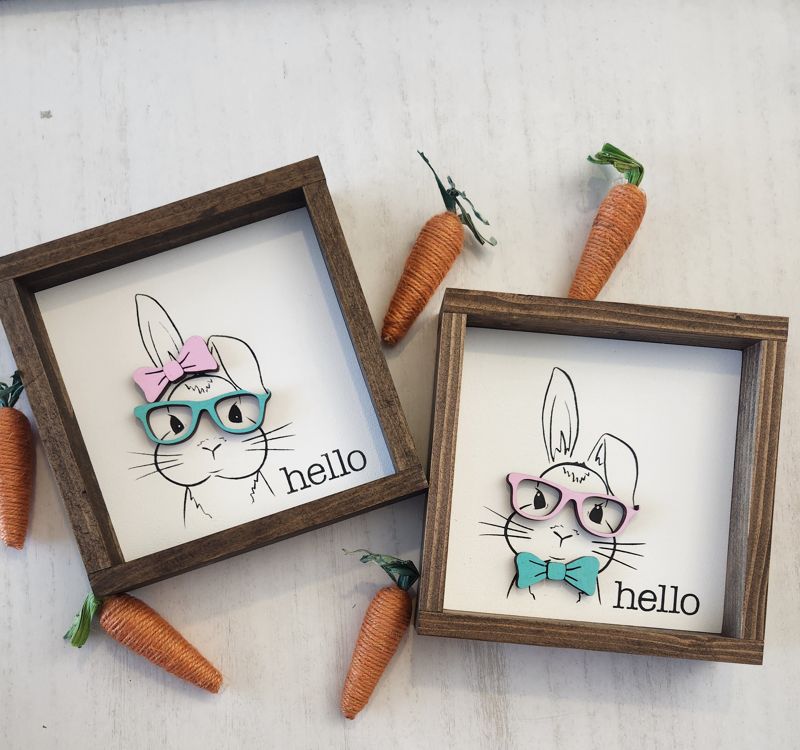 Bunny Face Spring/Easter Decor Sign
