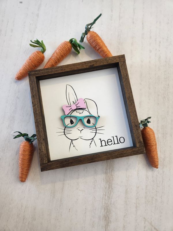 Bunny Face Spring/Easter Decor Sign