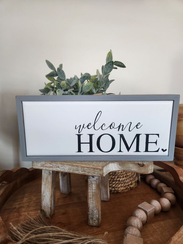 WELCOME HOME Sign (Gray Frame)