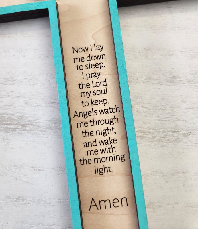 Now I Lay Me Down To Sleep Cross Sign - Nursery/Baptism/Newborn/Children
