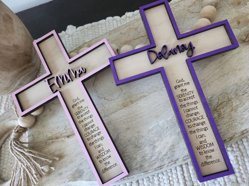 Serenity Prayer Cross Sign - Nursery/Baptism/Newborn/Children