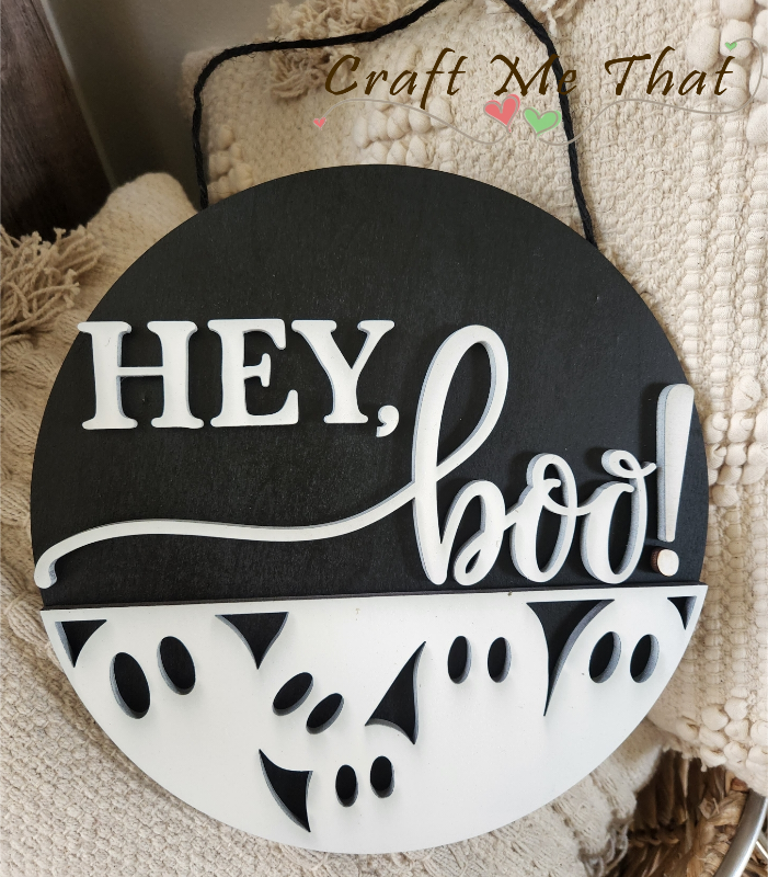 Hey Boo 3D Door Hanger