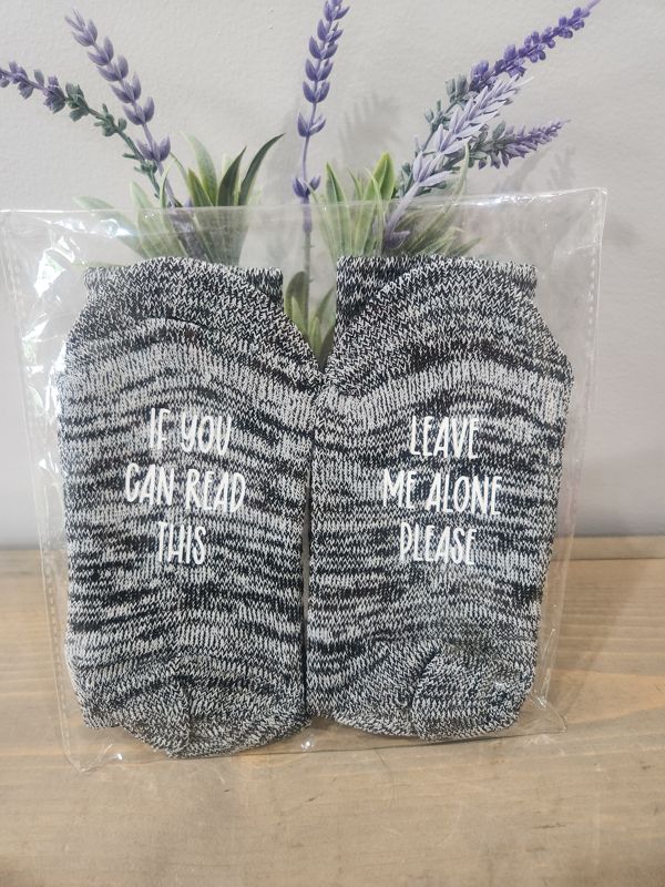 ADULT FUN SOCKS - LEAVE ME ALONE - BLACK