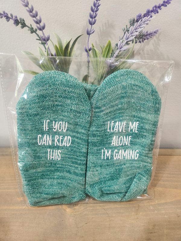 ADULT FUN SOCKS - GAMING - GREEN