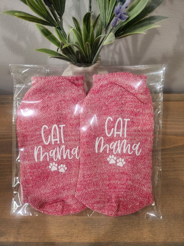 ADULT FUN SOCKS - CAT MAMA - PINK