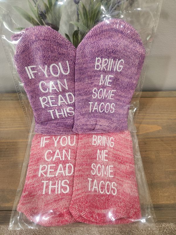 FUN SOCKS - TACOS - PINK