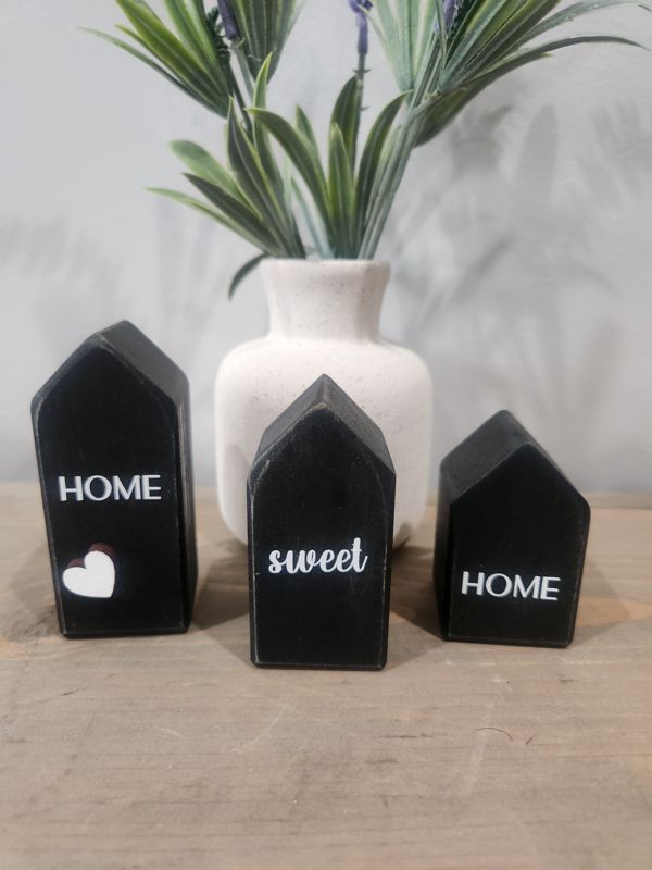 HOME SWEET HOME 3 PIECE HOUSE SET - BLACK