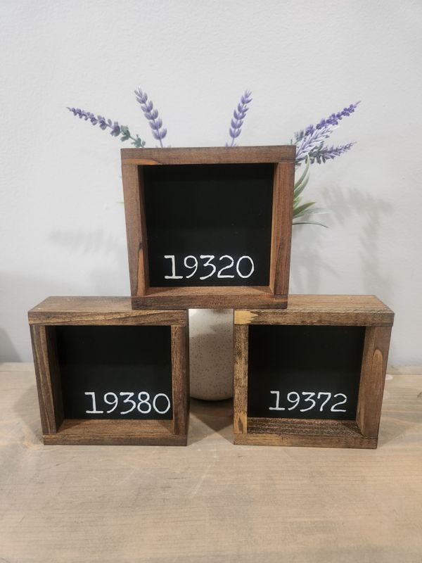 19380 ZIP CODE SIGN 4X4 - BLACK BASE