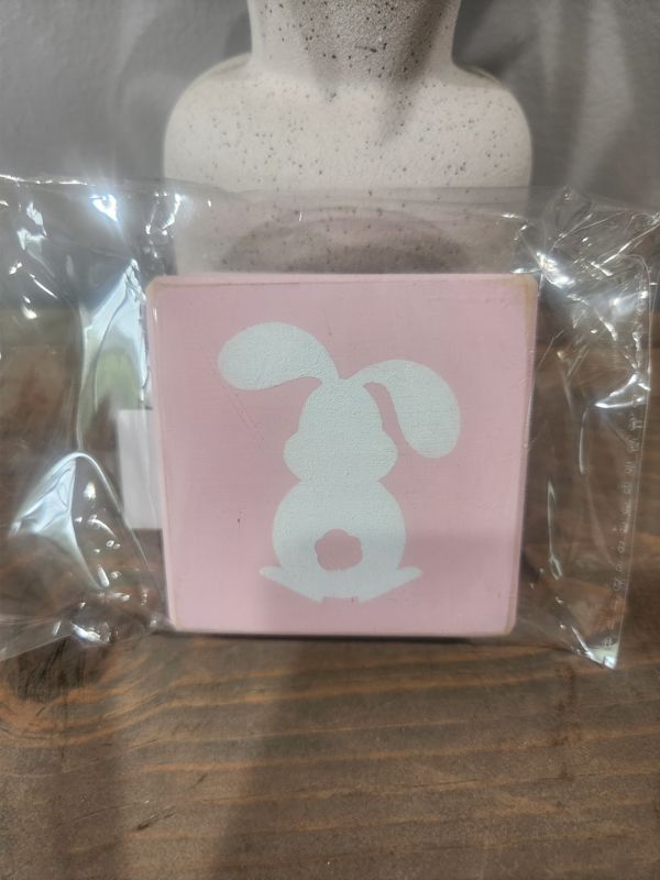 TWO FLOPPY EAR BUNNY PINK MINI SIGN