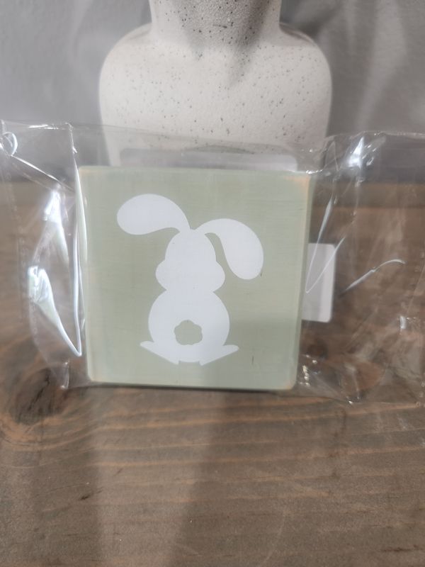 TWO FLOPPY EAR BUNNY GREEN MINI SIGN