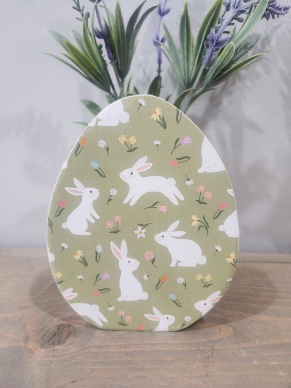 LARGE FREE STANDING EGG - BUNNY RABBIT PATTERN