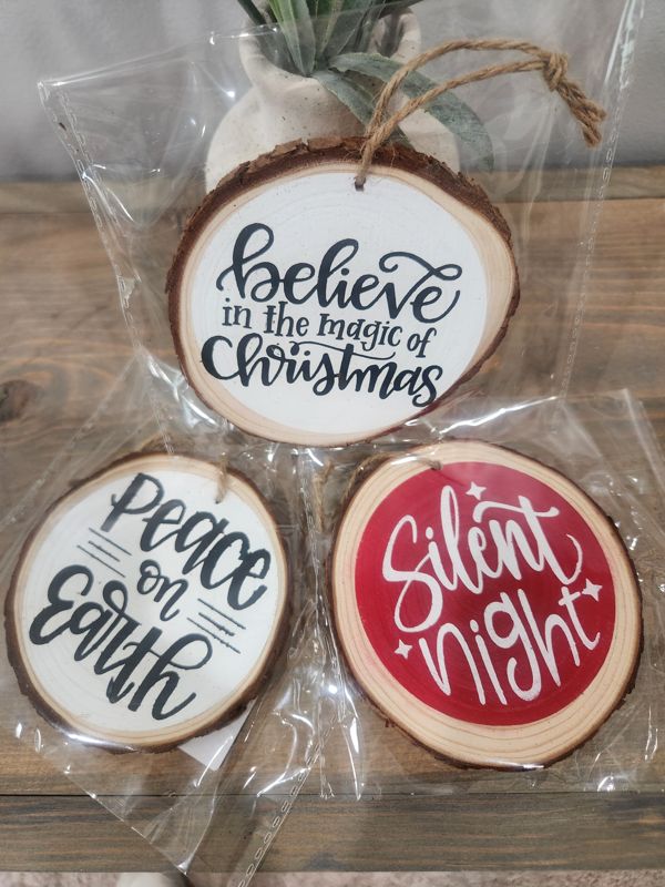 WOOD SLICE ORNAMENT BUNDLE 3 MOVING SALE