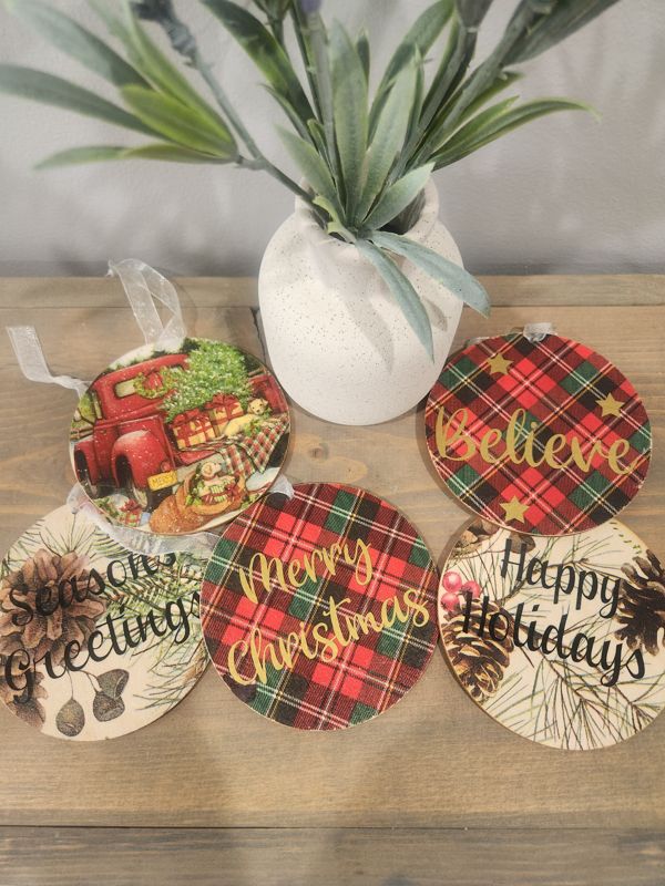 PATTERN WOOD ORNAMENT BUNDLE SET 1