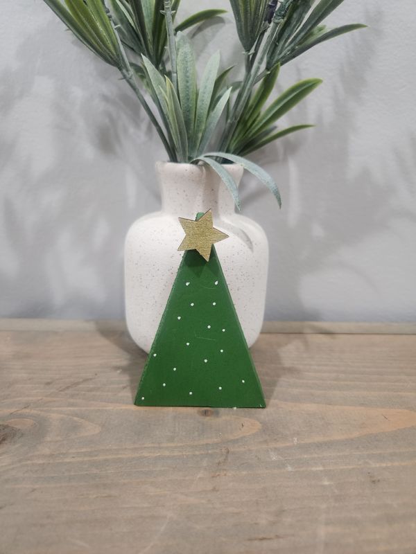 MINI WOOD TREE - GREEN WITH DOTS