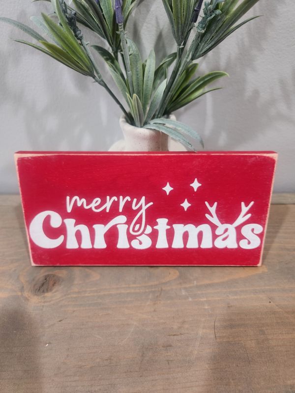 MERRY CHRISTMAS SIGN - RED 4X6