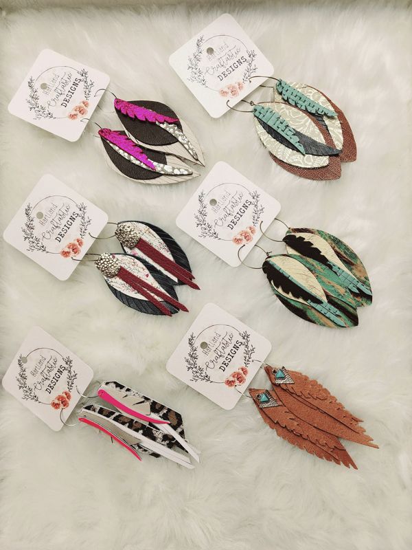 Layered Leather Earrings (47)