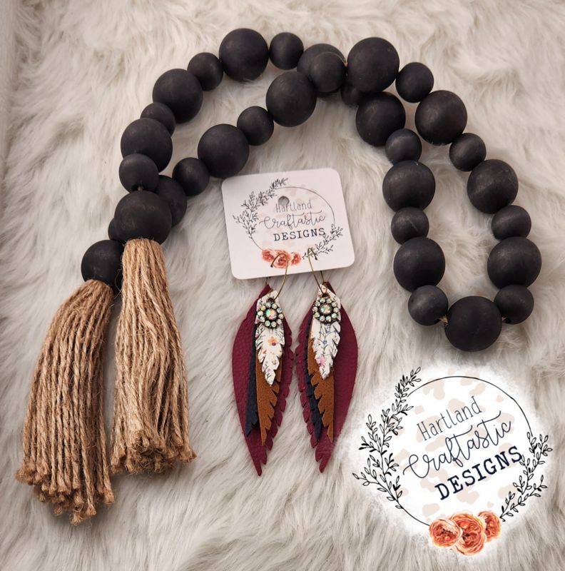 Layered Leather Earrings (50)