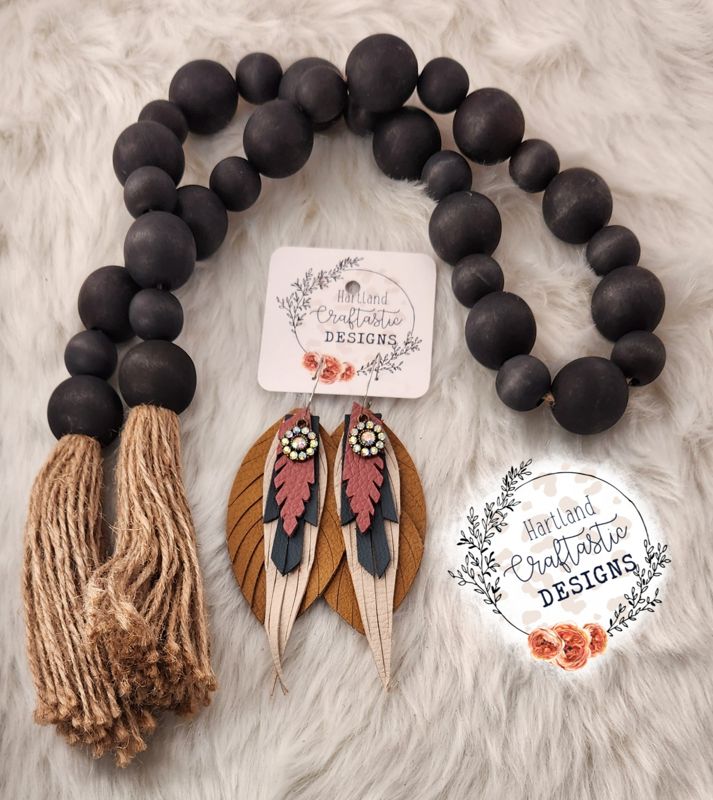 Layered Leather Earrings (47)