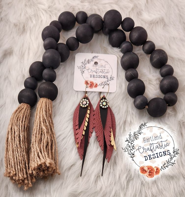 Layered Leather Earrings (48)