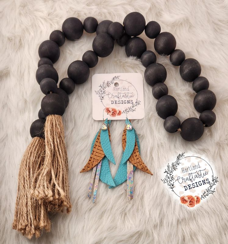 Layered Leather Earrings (61)