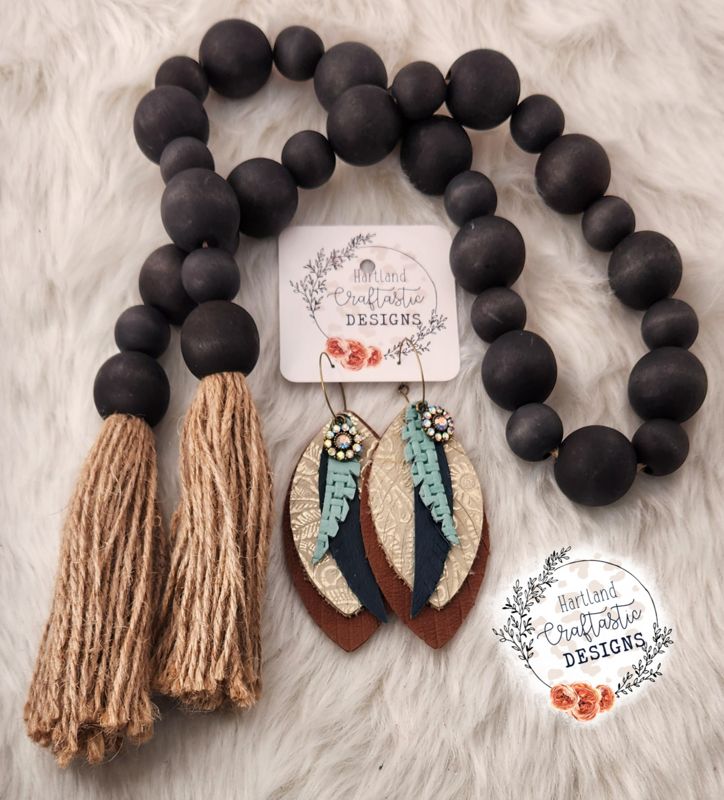 Layered Leather Earrings (64)