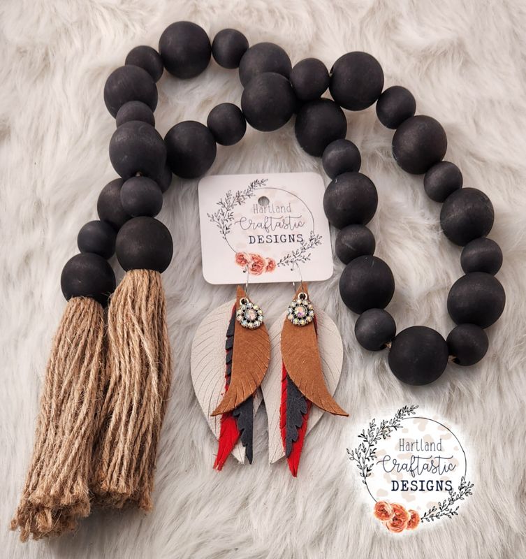 Layered Leather Earrings (68)