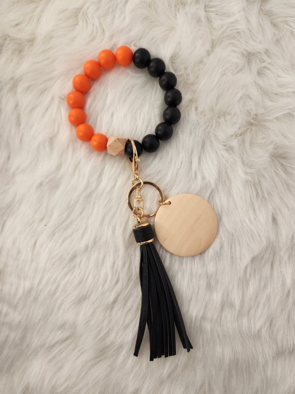Personalized Wristlet (Orange & Black)