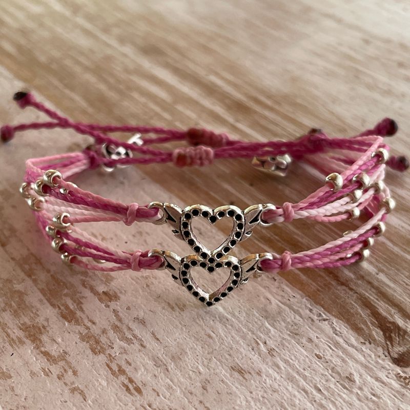 First Day of School Mommy & Me Bracelets - Winged Hearts
