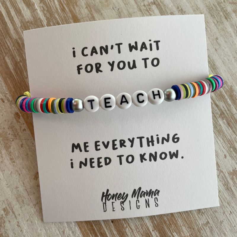 TEACH Beaded Bracelet - White