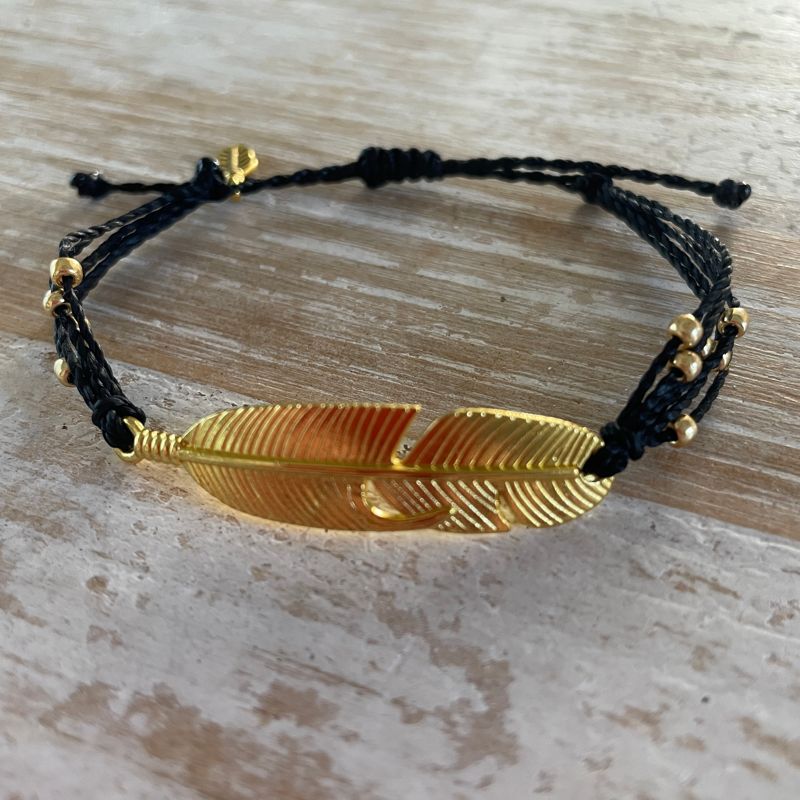 Friend Gold Feather Bracelet