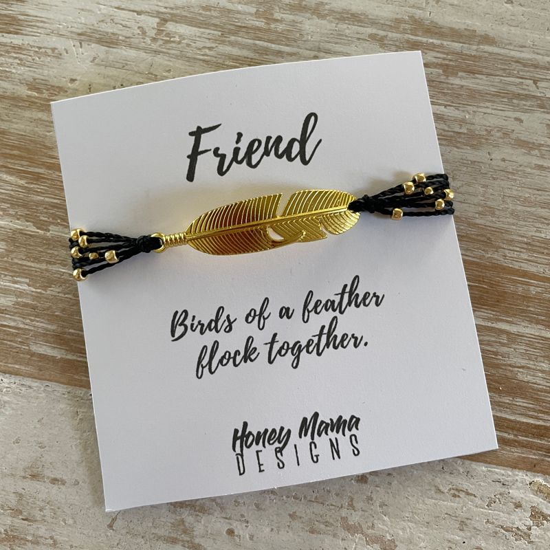 Friend Gold Feather Bracelet