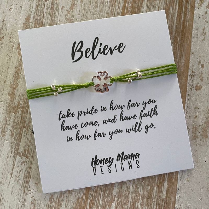 Believe 4-leaf Clover Bracelet