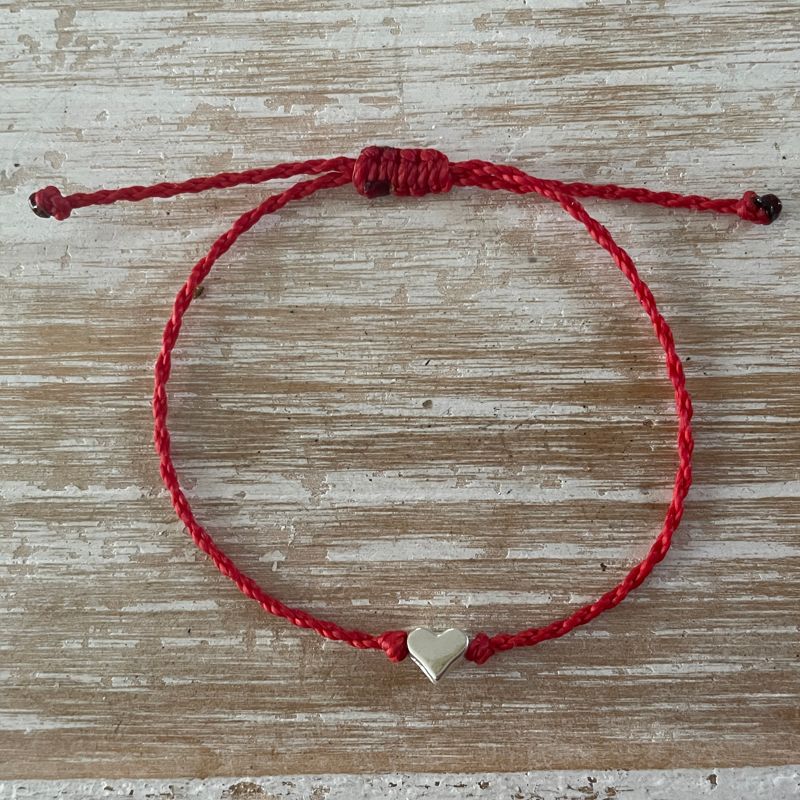 Heart / Valentine Dainty Friendship Bracelet - Silver