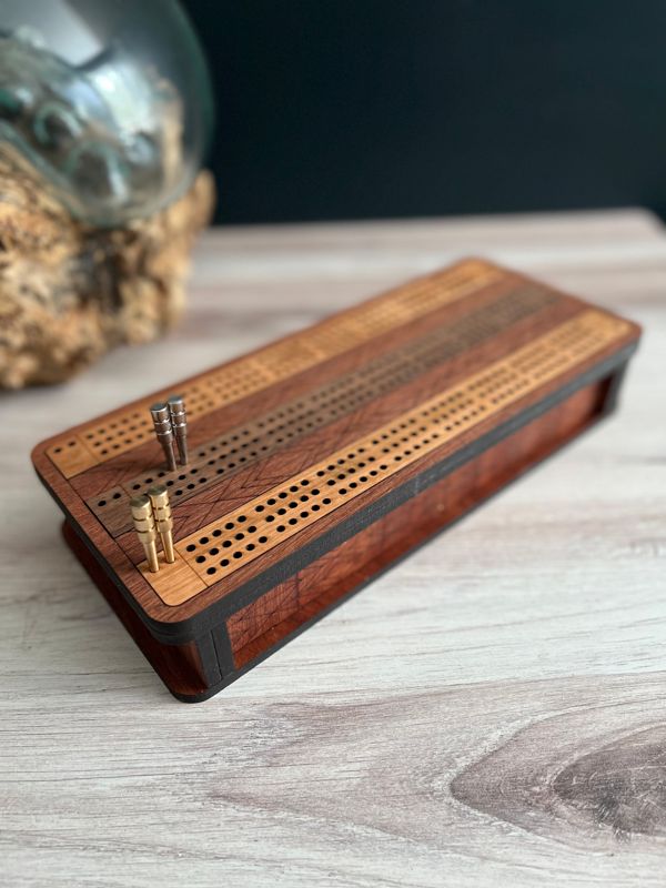 Cribbage Board, Cribbage Board with Storage, Custom Cribbage Board, Wooden Cribbage Board, Personalized Cribbage Board, Family Game Night (Cribbage Board)