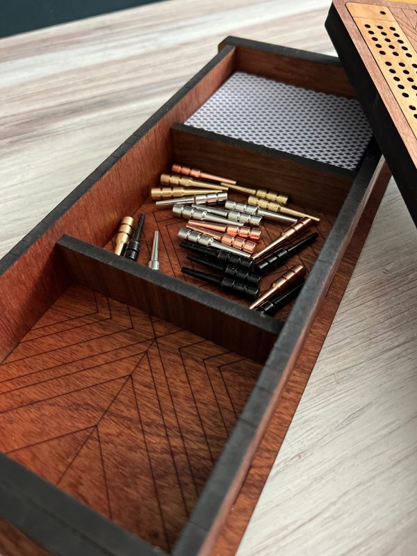 Cribbage Board, Cribbage Board with Storage, Custom Cribbage Board, Wooden Cribbage Board, Personalized Cribbage Board, Family Game Night (Cribbage Board)