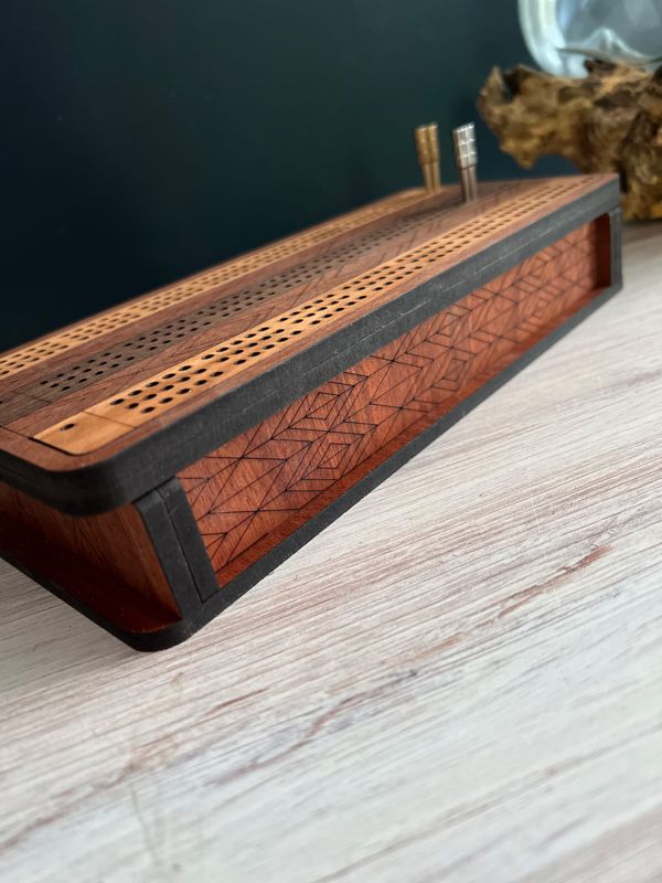 Cribbage Board, Cribbage Board with Storage, Custom Cribbage Board, Wooden Cribbage Board, Personalized Cribbage Board, Family Game Night (Cribbage Board)