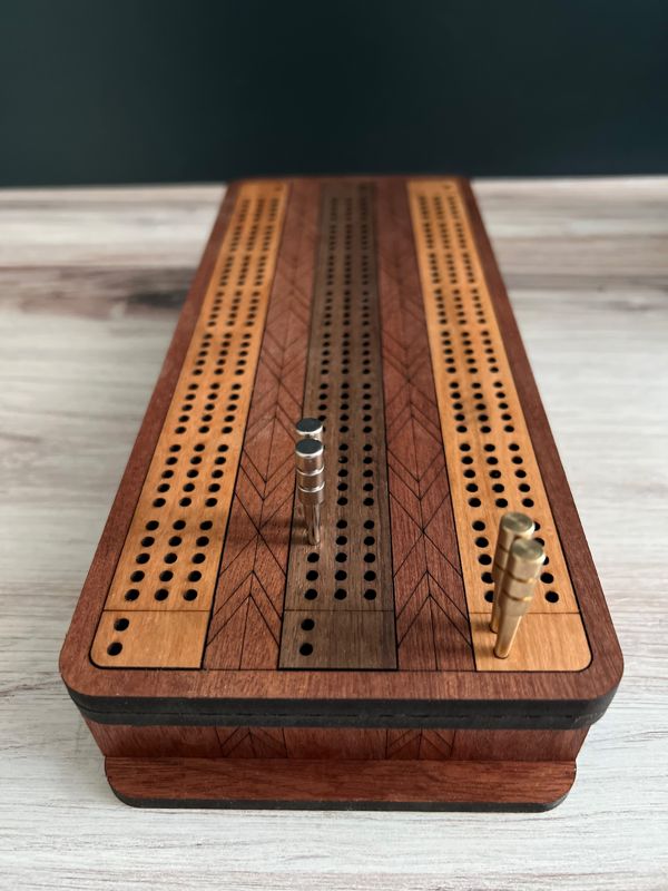 Cribbage Board, Cribbage Board with Storage, Custom Cribbage Board, Wooden Cribbage Board, Personalized Cribbage Board, Family Game Night (Cribbage Board)