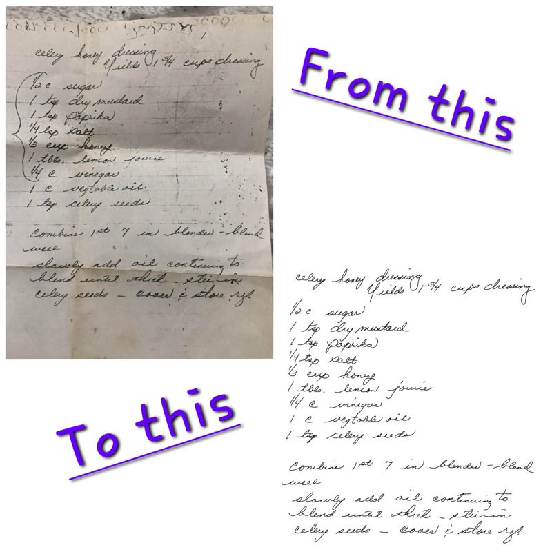Recipe Tracing, Handwriting Tracing, Recipe Editing Service, Handwriting Restoration, Signature Trace, Memory Preservation,Recipe Conversion