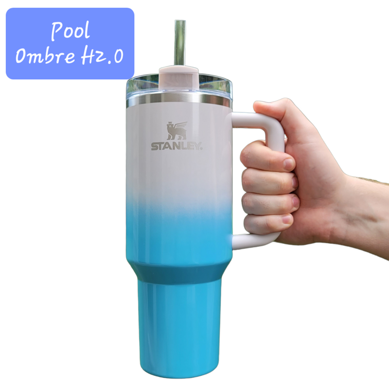 Patriot Liberty Tumbler, Military Engraved Stanley, Liberty Design, American Flag Stanley, Eagle Stanley, Statue of Liberty Stanley (Pool Ombre H2.0, Liberty Only)