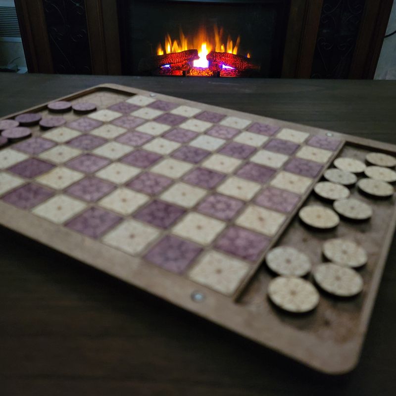 Checkers, Checkers Set, Checkers Board w Magnetic Lid, Personalized Checkers Game, Wooden Checker Board (Checker Set)