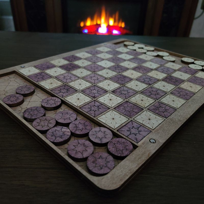 Checkers, Checkers Set, Checkers Board w Magnetic Lid, Personalized Checkers Game, Wooden Checker Board (Checker Set)