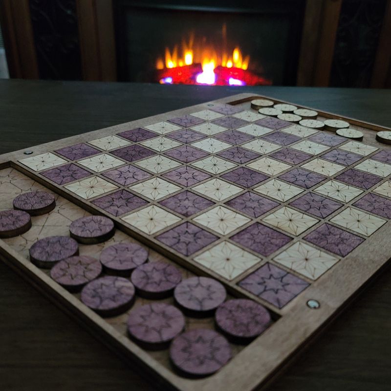 Checkers, Checkers Set, Checkers Board w Magnetic Lid, Personalized Checkers Game, Wooden Checker Board (Checker Set)