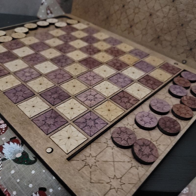Checkers, Checkers Set, Checkers Board w Magnetic Lid, Personalized Checkers Game, Wooden Checker Board (Checker Set)