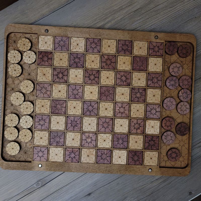 Checkers, Checkers Set, Checkers Board w Magnetic Lid, Personalized Checkers Game, Wooden Checker Board (Checker Set)