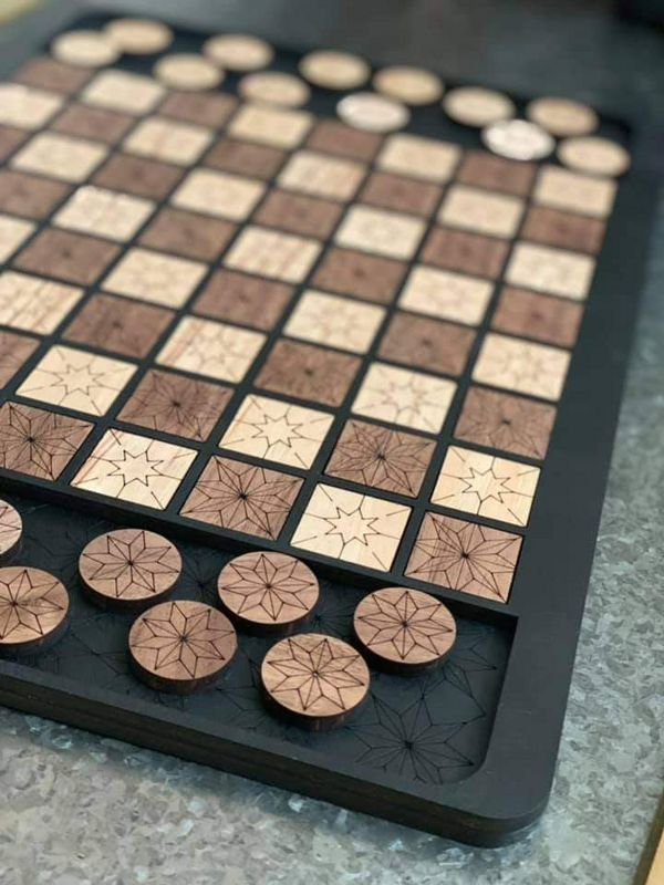 Checkers, Checkers Set, Checkers Board w Magnetic Lid, Personalized Checkers Game, Wooden Checker Board (Checker Set)