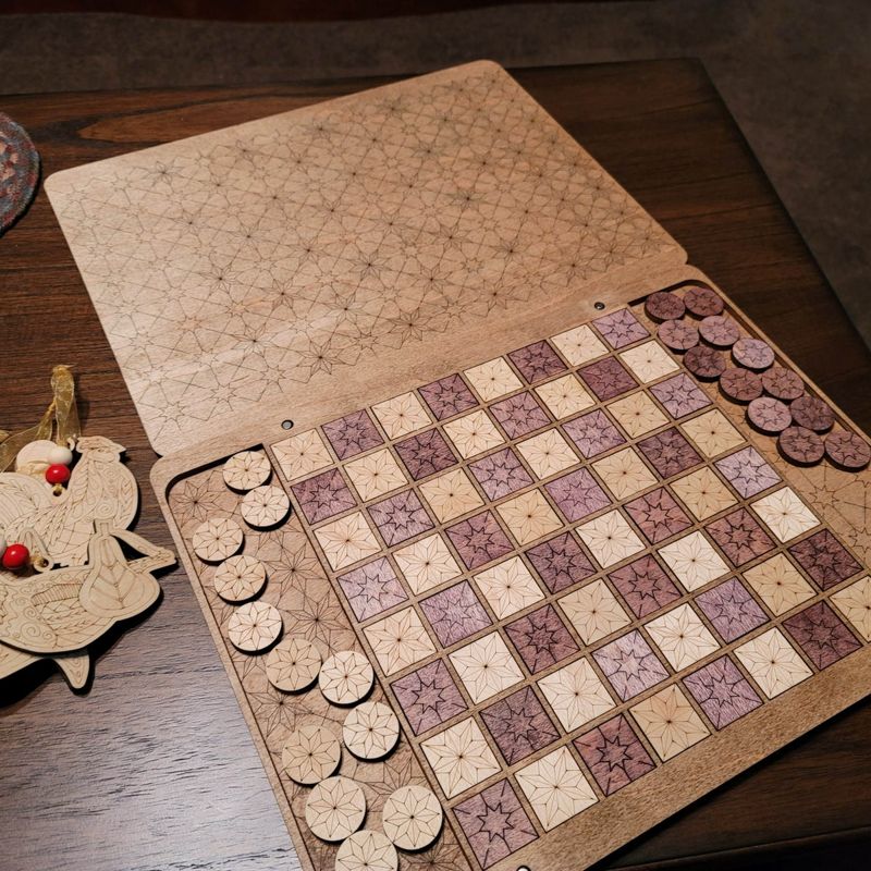 Checkers, Checkers Set, Checkers Board w Magnetic Lid, Personalized Checkers Game, Wooden Checker Board (Checker Set)
