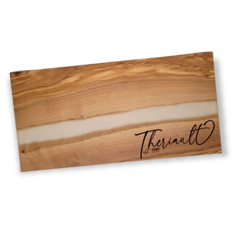 Olive Wood Cutting Board, Large 18" x 9" Olivewood Resin Charcuterie Board, Closing Gift, Wedding Gift, Engagement, Olive Wood Serving Set (Coasters Only, Solid Olive Wood)