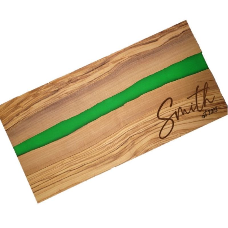 Olive Wood Cutting Board, Large 18" x 9" Olivewood Resin Charcuterie Board, Closing Gift, Wedding Gift, Engagement, Olive Wood Serving Set (Coasters Only, Solid Olive Wood)